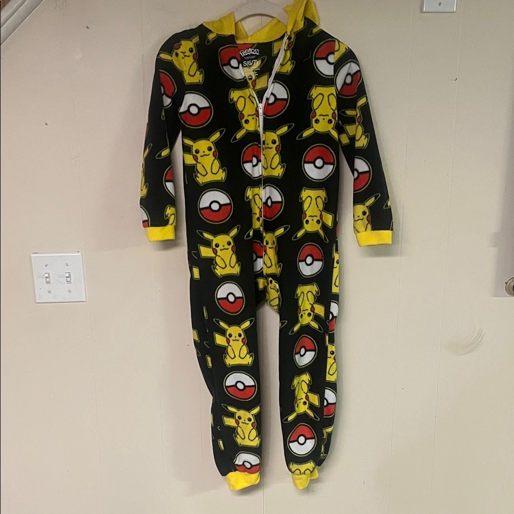 Pokemon Black and Yellow Pikachu Footie Onesie